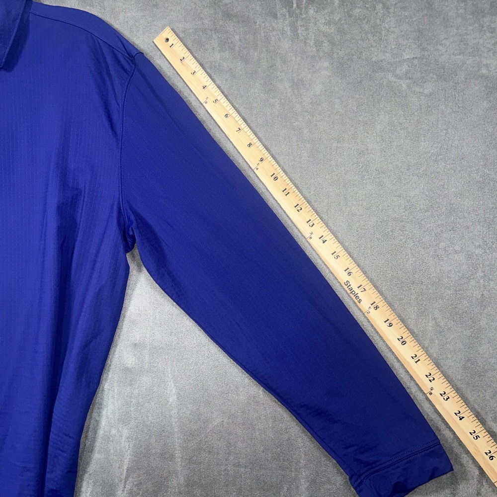 IBKUL Polo Shirt Mens Large Blue Long Sleeve UPF 50 Quick Dry Performance Golf - Picture 6 of 9